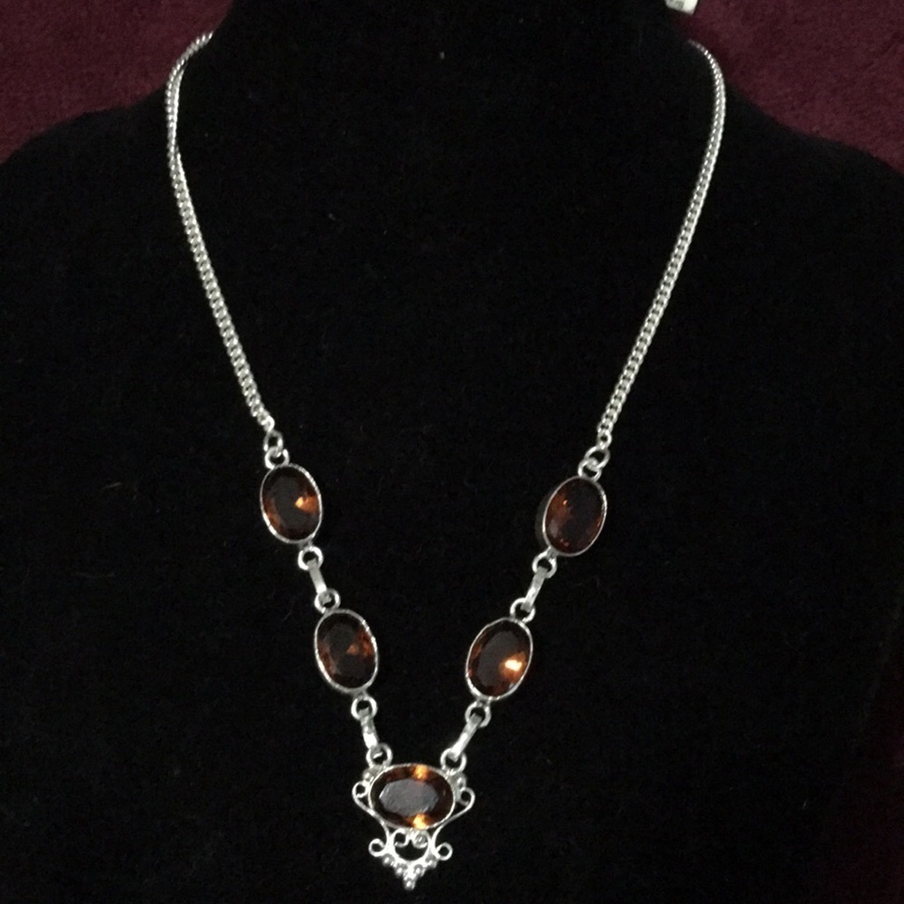BRANDY Topaz Sterling Silver Necklace - Picture 1 of 5